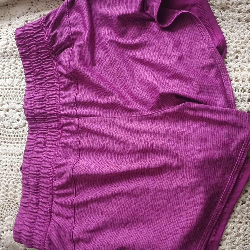 Vibrant Purple Athletic Shorts with Elastic Waistband